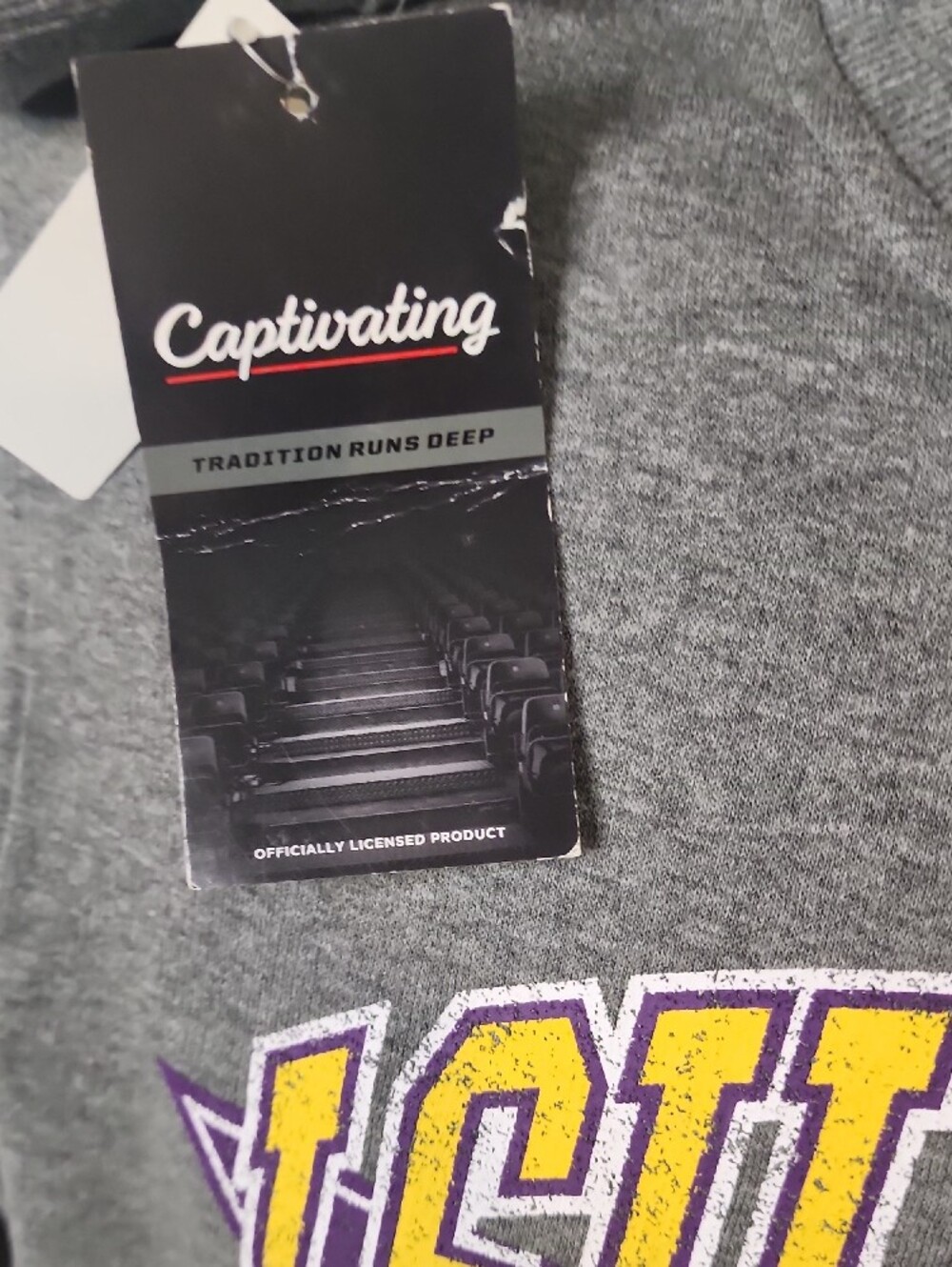 LSU Tigers Gray Crewneck Sweatshirt By Captivating Size Small New With Tags - Picture 4 of 5